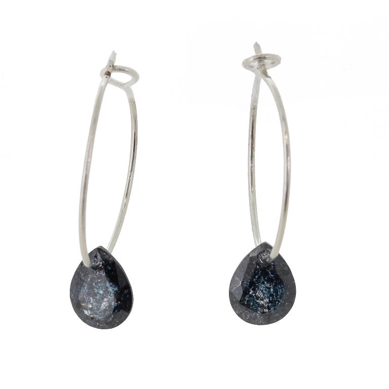 JEWELRY - EARRINGS - HOOP - ZIRCON - DROP Е946 - 2.0cm NICKEL AND MIX - PACKAGE 6 pairs 