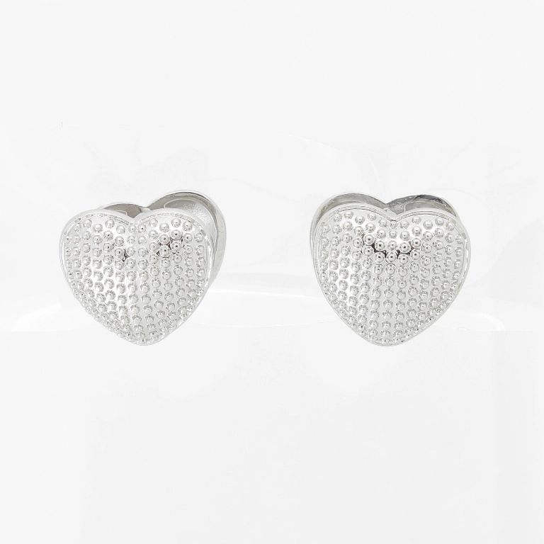 JEWELRY - EARRINGS - FRENCH LEVERBACK HIDDEN - METAL - HEART Е1083 - 1.3x1.2cm NICKEL - PACKAGE 6 pairs 