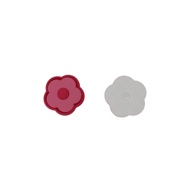 PLASTIC BEADS - RESIN 3D - FOR GLUING - FLOWER 34 - 26x6mm PINK (DARK) - PACKAGE 30pcs.