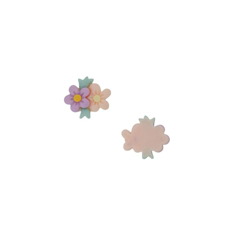 PLASTIC BEADS - RESIN 3D - FOR GLUING - FLOWERS 02 LEAVES - 22x25x6mm MIX (LIGHT) - PACKAGE 30pcs.