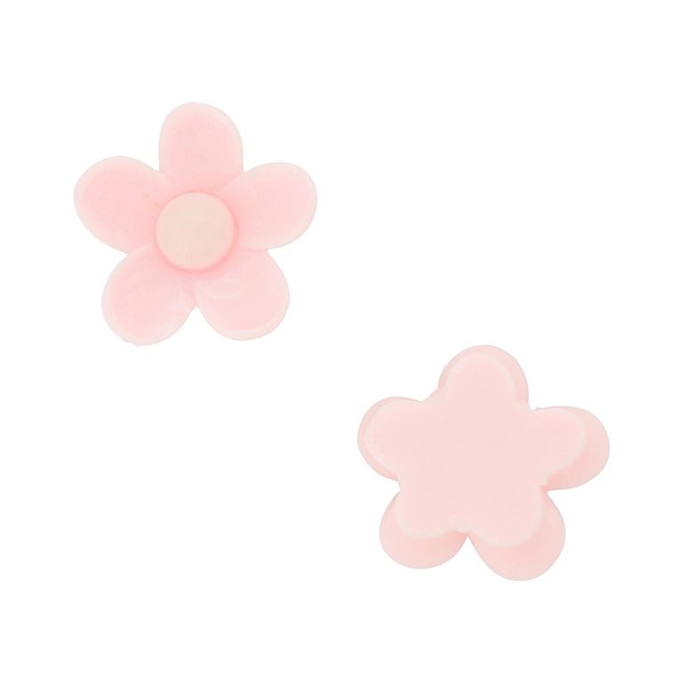 PLASTIC BEADS - RESIN 3D - FOR GLUING - FLOWER 39 - 22x8mm PINK AND WHITE - PACKAGE 40pcs.