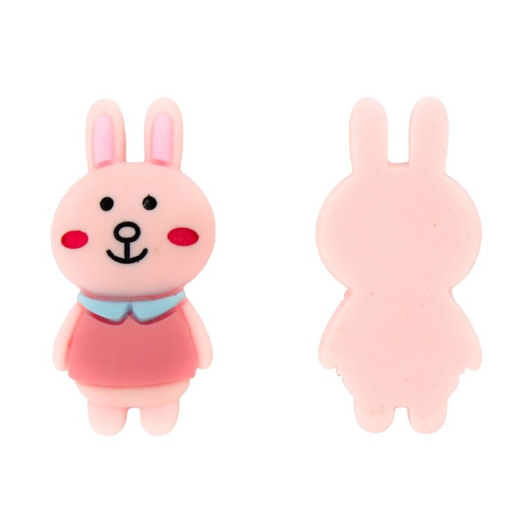 ПЛАСТМАСОВИ МЪНИСТА - РЕЗИН 3D - ЗА ЗАЛЕПВАНЕ - ЗАЕК 48 - 19х40х9мм РОЗОВО-СИНЬО-ЧЕРВЕНО - ПАКЕТ 30 бр.