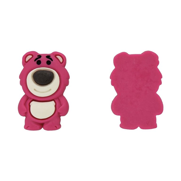 PLASTIC BEADS - RESIN 3D - FOR GLUING - BEAR 87 - 18x27x7mm CYCLAMEN (DARK)-ECRU-BROWN (DARK) - PACKAGE 30pcs.