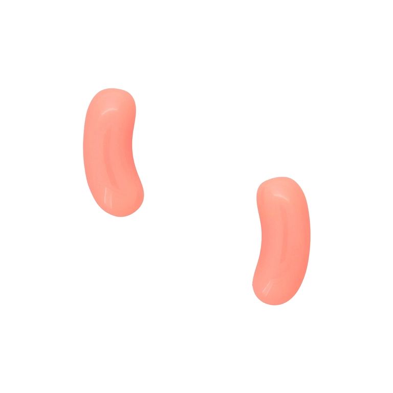 PLASTIC BEADS - RESIN 3D - FOR GLUING - CANDY 16 JELLY BEAN - 23x9mm CORAL PINK - PACKAGE 50pcs.