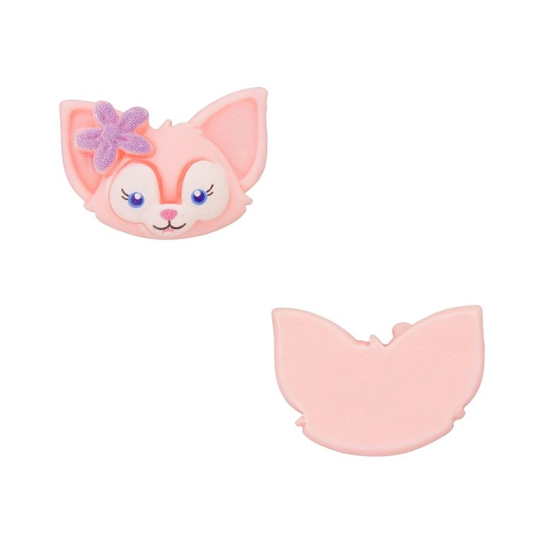 PLASTIC BEADS - RESIN 3D - FOR GLUING - FOX 07 FLOWER - 26x18x9mm PINK (LIGHT)-WHITE-PURPLE - PACKAGE 30pcs.