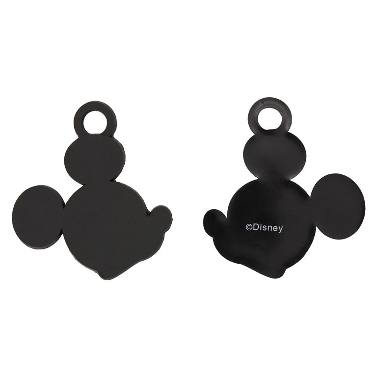PLASTIC BEADS - RUBBER 3D - PENDANT - MICKEY MOUSE 07 - 57x51x4mm BLACK - PACKAGE 30pcs. Hole-8.0mm