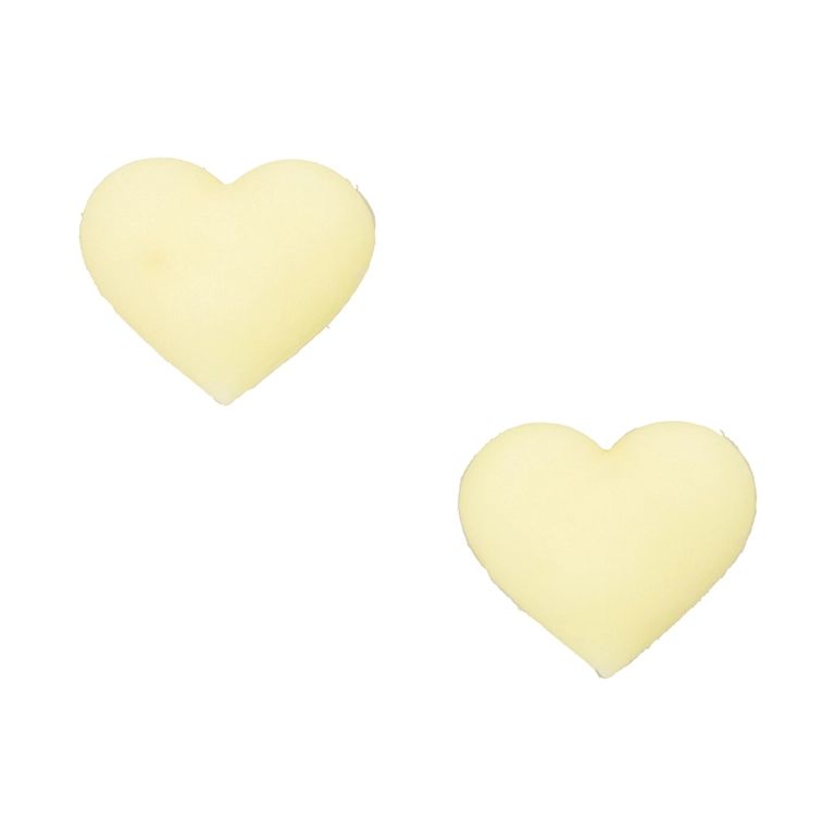 PLASTIC BEADS - RUBBER 3D - FOR GLUING - HEART 43 - 23x20x13mm YELLOW (LIGHT) - PACKAGE 20pcs.