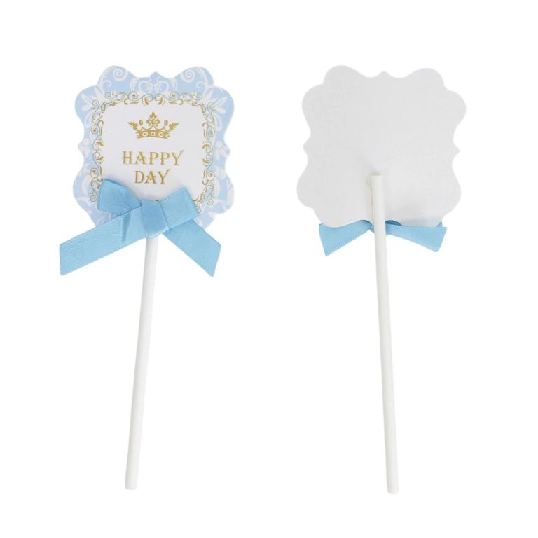 MATERIALS FOR CRAFT AND DECORATION - TOPPER FROM CARTON - HAPPY BIRTHDAY 29 - 5x13.5cm - WHITE-BLUE (LIGHT) - 2pcs.