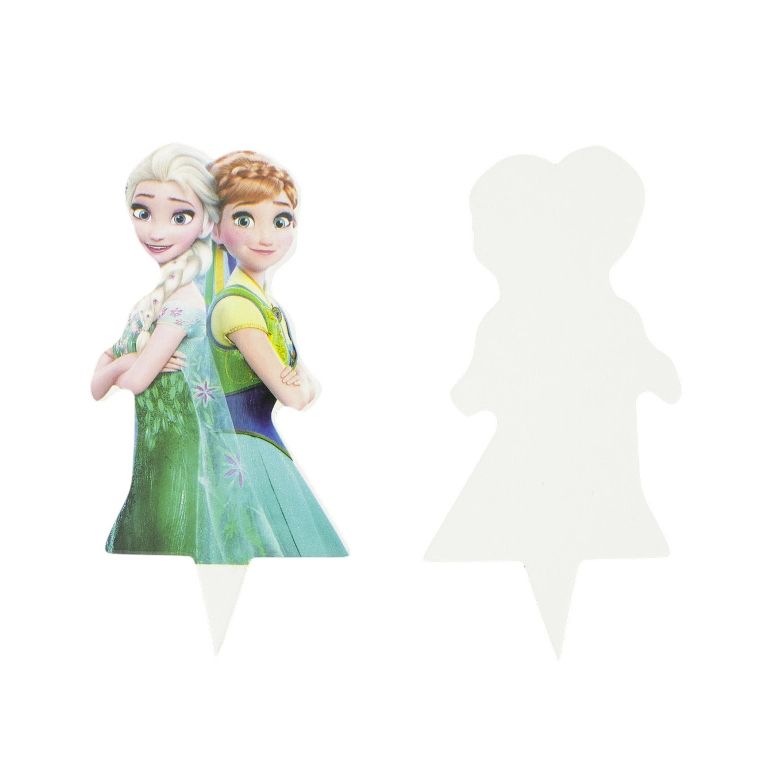 MATERIALS FOR CRAFT AND DECORATION - TOPPER FROM CARTON - ANNA AND ELSA FROZEN 01 - 4x8cm MIX - PACKAGE 50pcs.