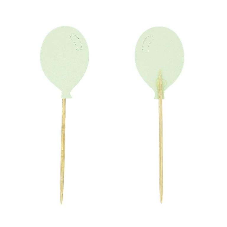 MATERIALS FOR CRAFT AND DECORATION - TOPPER FROM CARTON - BALLOON 01 - 2.5x8.5cm GREEN (LIGHT) - 1 компл.