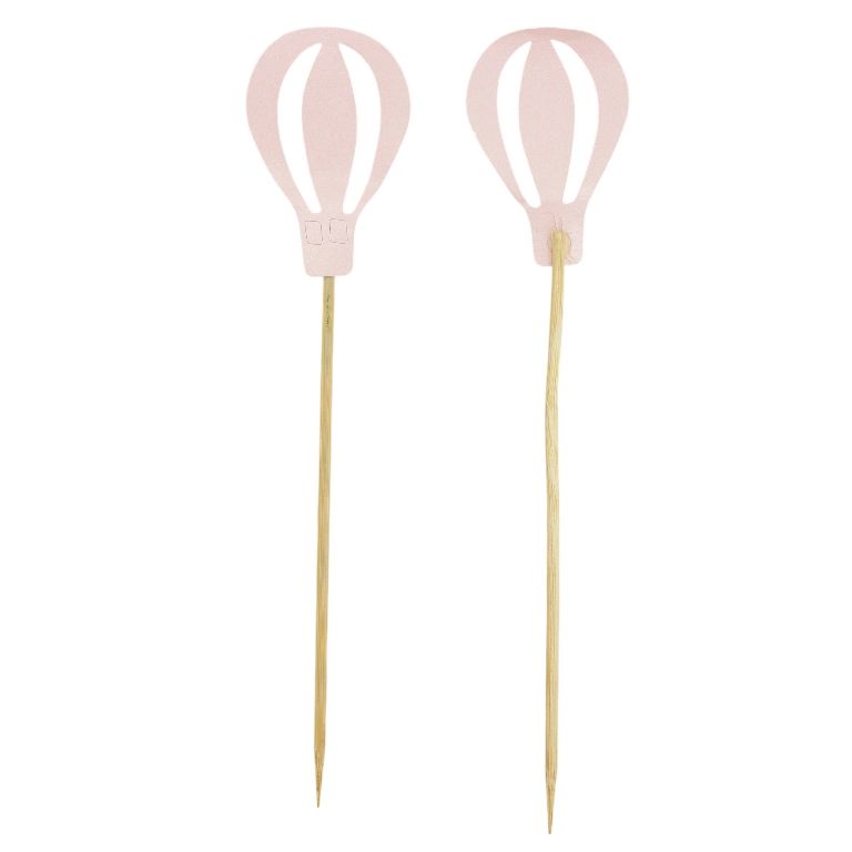 MATERIALS FOR CRAFT AND DECORATION - TOPPER FROM CARTON - BALLOON 02 - 3x18cm ROSE DUST (LIGHT) - 3pcs.