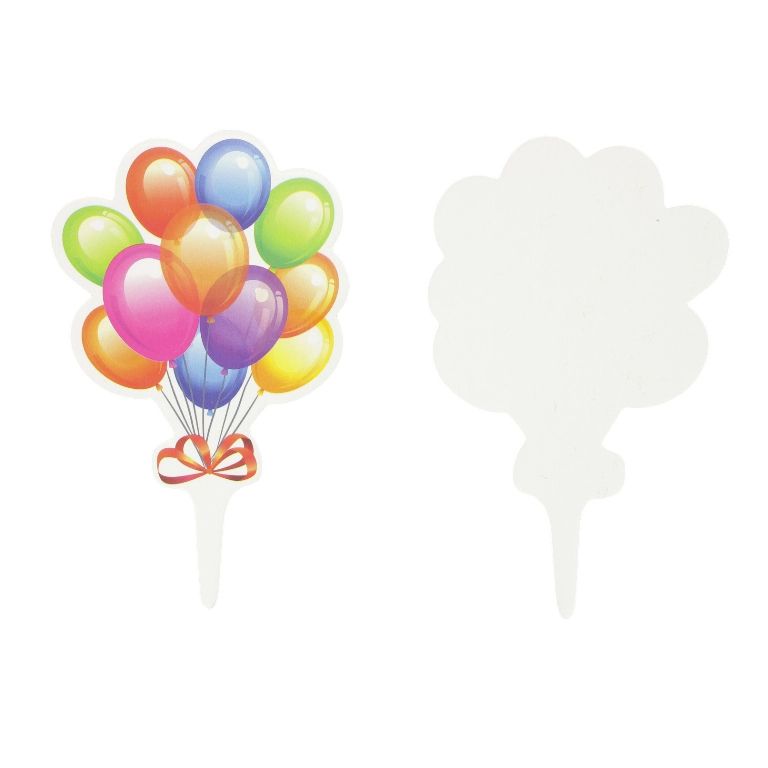 MATERIALS FOR CRAFT AND DECORATION - TOPPER FROM CARTON - BALLOONS 01 - 6x9cm MIX - PACKAGE 50pcs.