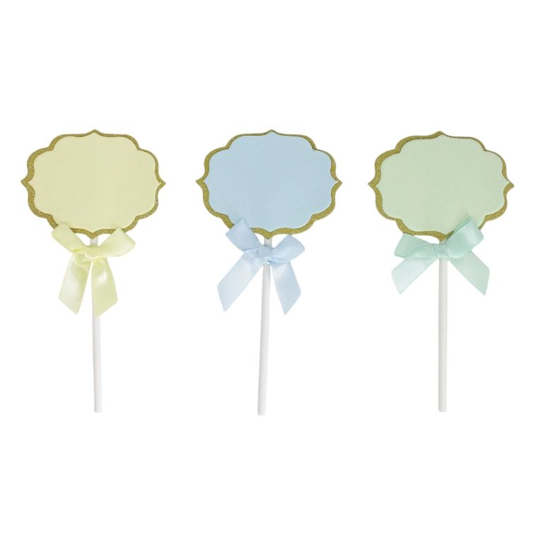 MATERIALS FOR CRAFT AND DECORATION - TOPPER FROM CARTON - FOR CUSTOMIZATION - 6.3x13.5cm - MIX - PACKAGE (6x2pcs.)