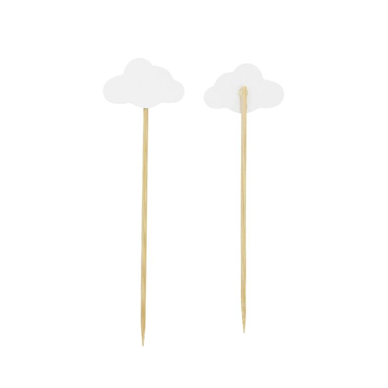 MATERIALS FOR CRAFT AND DECORATION - TOPPER FROM CARTON - CLOUD 02 - 4x13.3cm WHITE - PACKAGE (6x5pcs.)