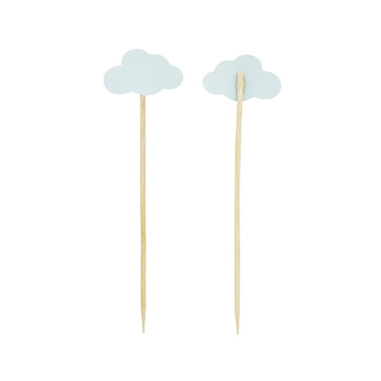 MATERIALS FOR CRAFT AND DECORATION - TOPPER FROM CARTON - CLOUD 02 - 4x14cm BLUE (LIGHT) - 1 компл.