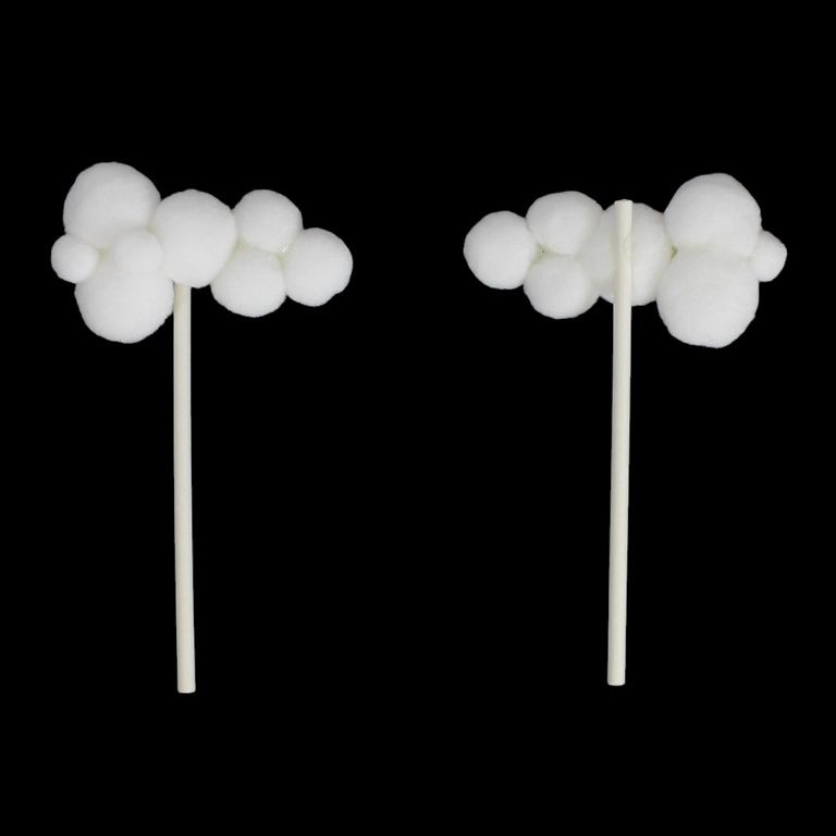 MATERIALS FOR CRAFT AND DECORATION - TOPPER FROM CARTON - CLOUD 03 POMPONS - 9x17cm - WHITE - 1pcs.