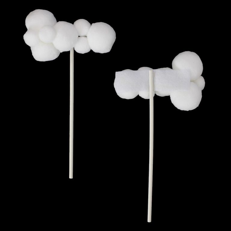 MATERIALS FOR CRAFT AND DECORATION - TOPPER FROM CARTON - CLOUD 03 POMPONS - 9x17cm - WHITE - 1pcs.