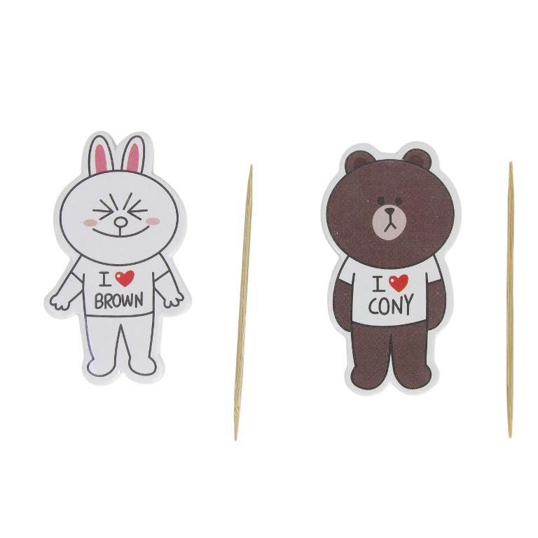 MATERIALS FOR CRAFT AND DECORATION - TOPPER FROM CARTON AND FOAM - RABBIT AND BEAR 02 - 3.5x6cm-3.3x5.8cm - BROWN-WHITE-BLACK - 12pcs.