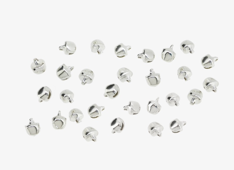 METAL BEADS - BELL - 6х8 MM SILVER COLOR - 1000pcs. Hole:1.2mm