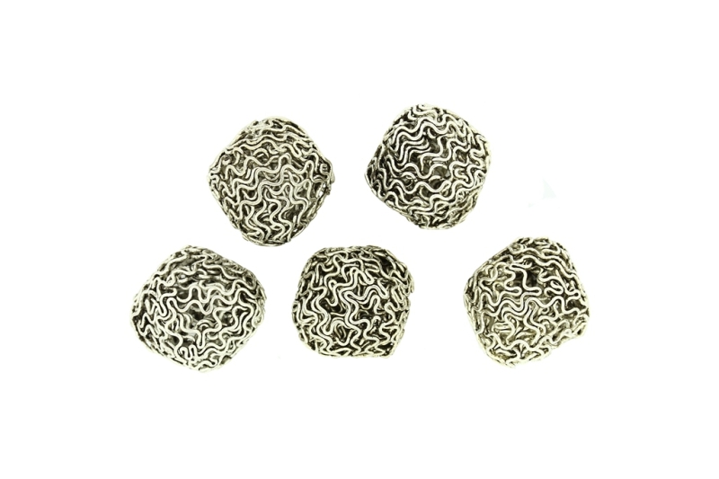 METAL BEADS - WIRE YARN - BICONES 06 - 18х19 MM NICKEL COLOR - 30pcs.