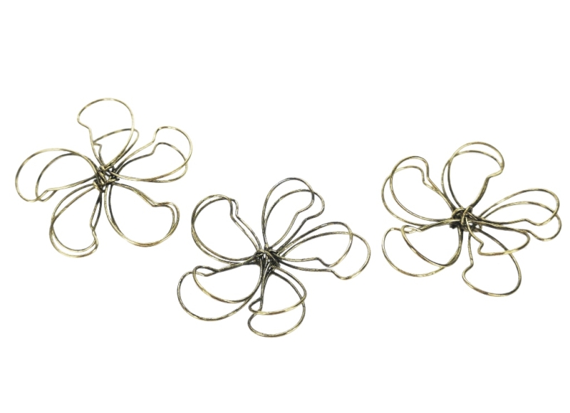 METAL BEADS - WIRE YARN - FLOWER - 45х13 MM ANTIQUE BRONZE - 40pcs.