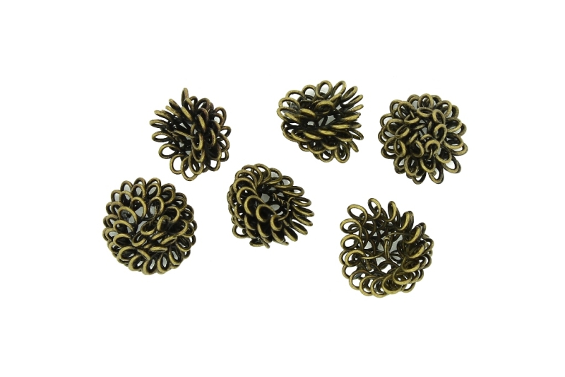 METAL BEADS - WIRE YARN - CAP SPRING 02 - 13х9 MM ANTIQUE BRONZE - 100pcs.