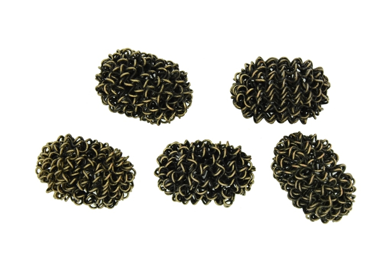 METAL BEADS - WIRE YARN - OVAL 02 - 26х18 MM ANTIQUE BRONZE - 20pcs.