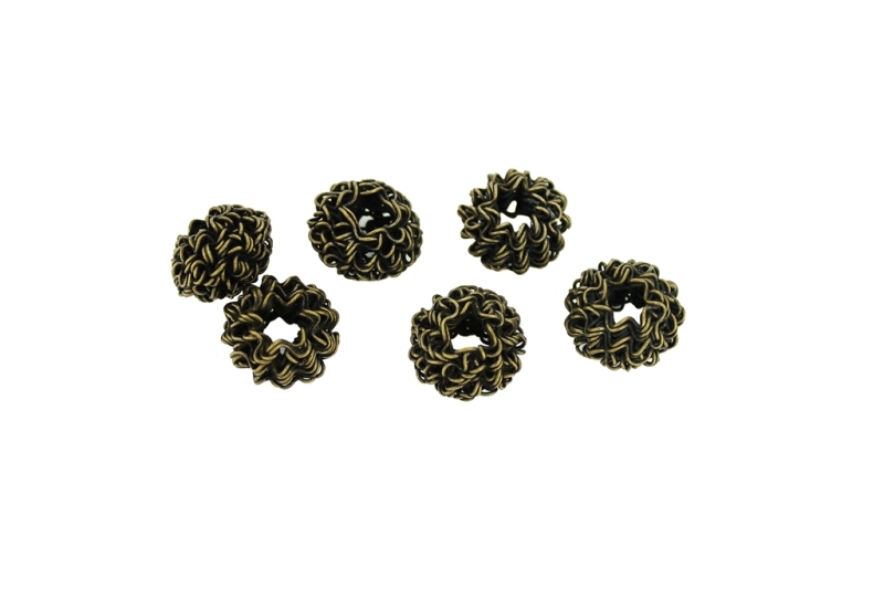 METAL BEADS - WIRE YARN - WASHER 01 HOLE 5.0 MM - 12х18 MM ANTIQUE BRONZE - 4pcs. 