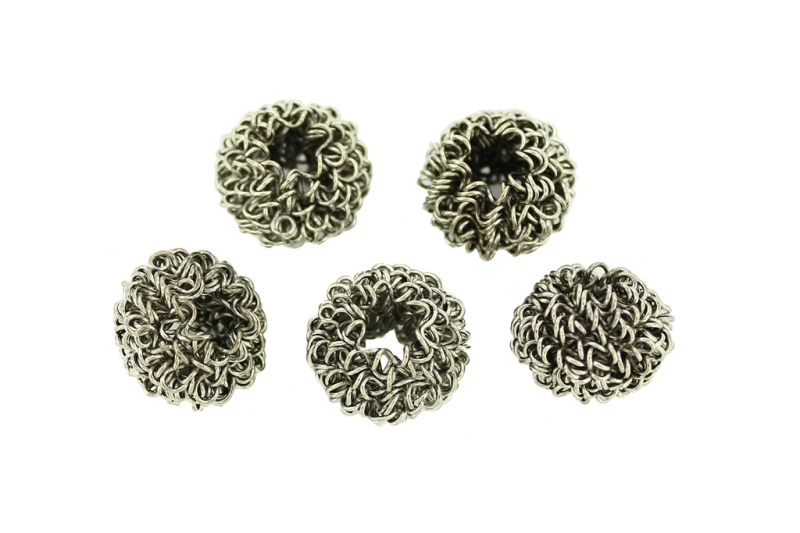 METAL BEADS - WIRE YARN - WASHER 02 HOLE 5.0 MM - 14х18 MM NICKEL COLOR - 30pcs. 