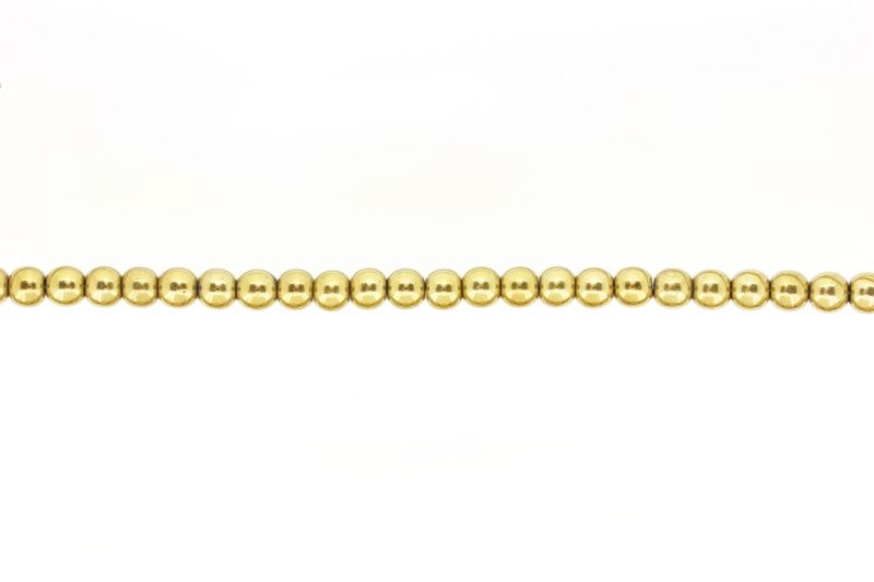 МЪНИСТА ОТ ЕСТЕСТВЕНИ КАМЪНИ - ХЕМАТИТ ЗЛАТИСТ - 6мм - НАНИЗ (64 бр.) Отвор-1.2мм