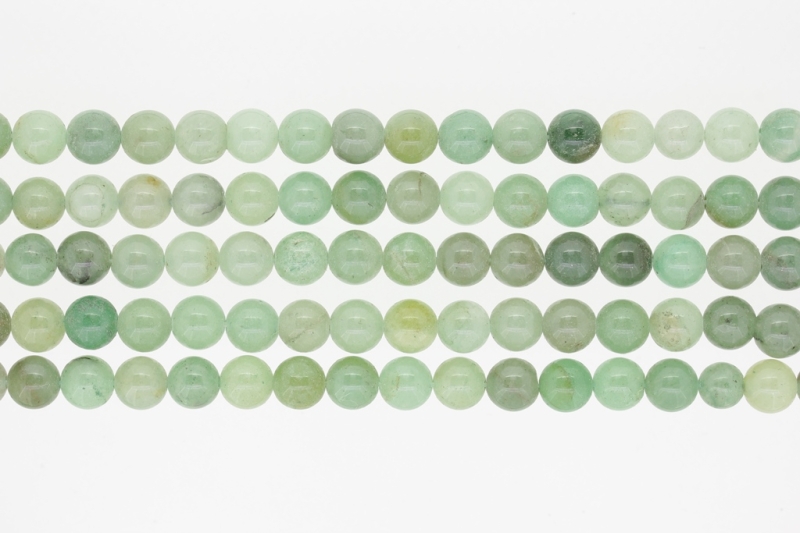 NATURAL STONE BEADS - AVENTURINE GREEN - 8mm - PACKAGE (5x48pcs.) Hole-1.6mm