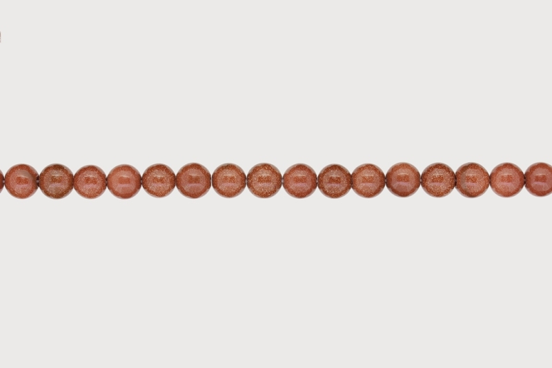 NATURAL STONE BEADS - AVENTURINE BROWN - 8mm - STRING (48pcs.) Hole-1.6mm