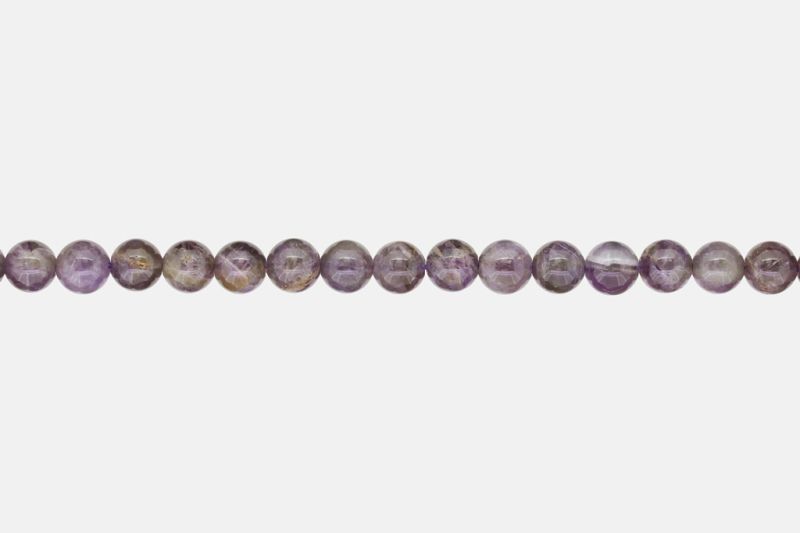МЪНИСТА ОТ ЕСТЕСТВЕНИ КАМЪНИ - АМЕТИСТ - 8мм - НАНИЗ (48 бр.) Отвор-1.2мм