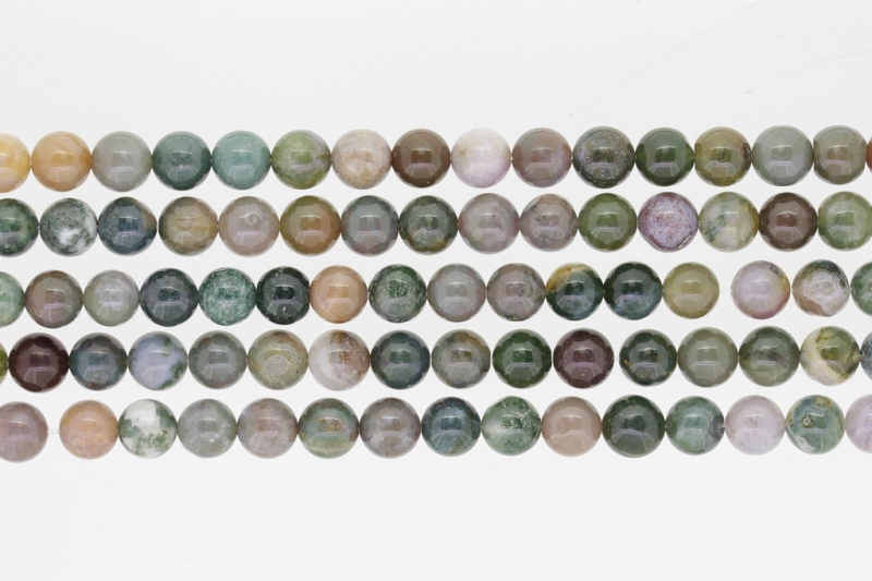 NATURAL STONE BEADS - AGATE INDIANA - 8mm - PACKAGE (5x48pcs.) Hole-1.6mm