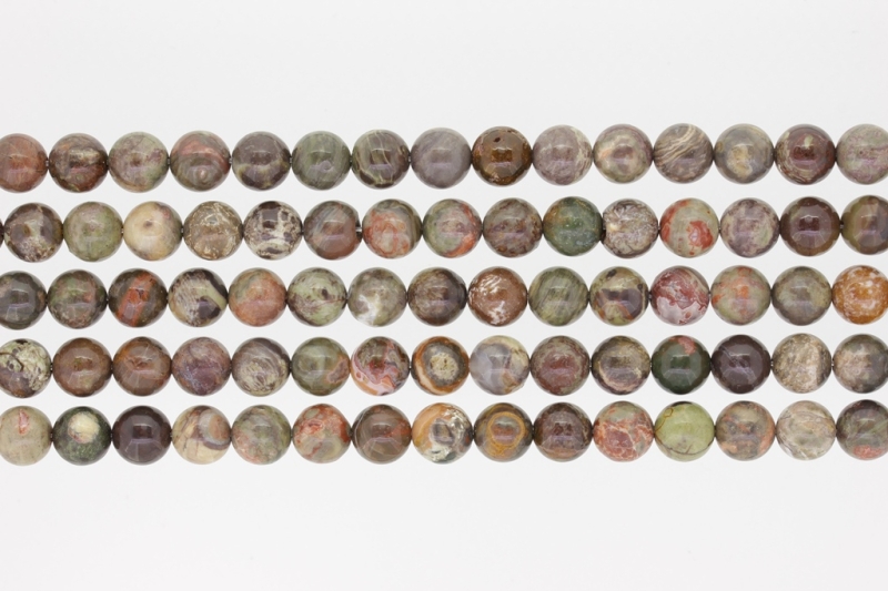 NATURAL STONE BEADS - AGATE COLORED - 8mm - PACKAGE (5x48pcs.) Hole-1.6mm