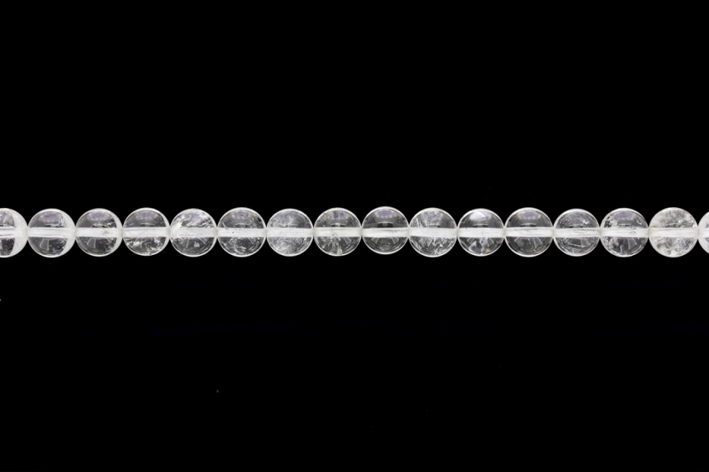 NATURAL STONE BEADS - MOUNTAIN CRYSTAL - 8mm - STRING (48pcs.) Hole-1.6mm