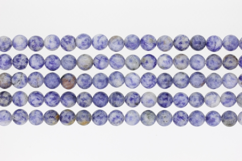 NATURAL STONE BEADS - SODALITE - 8mm - PACKAGE (5x48pcs.) Hole-1.6mm