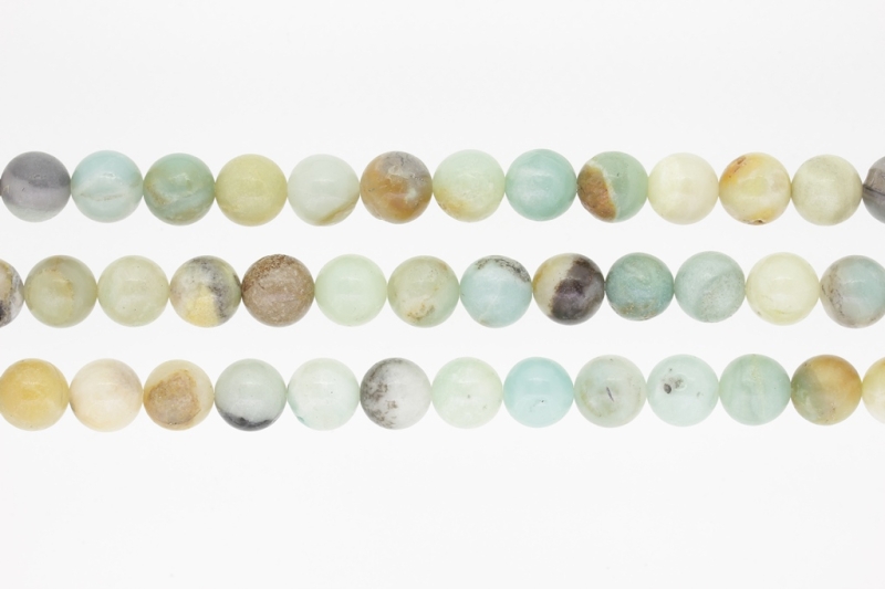 NATURAL STONE BEADS - AMAZONITE - 10mm - PACKAGE (3x38pcs.) Hole-1.8mm