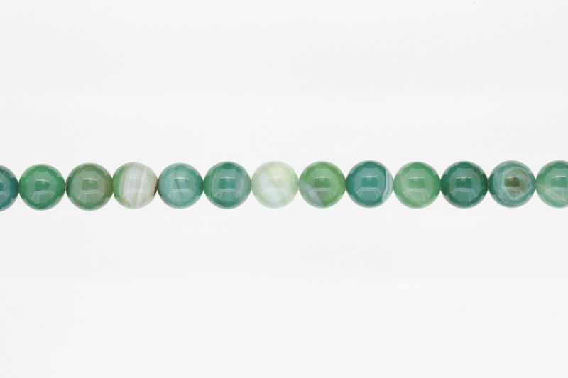 NATURAL STONE BEADS - AGATE GREEN - 10mm - STRING (38pcs.) Hole-1.8mm