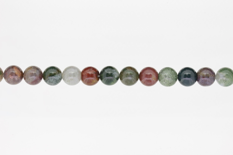 NATURAL STONE BEADS - AGATE INDIANA - 10mm - STRING (38pcs.) Hole-1.8mm