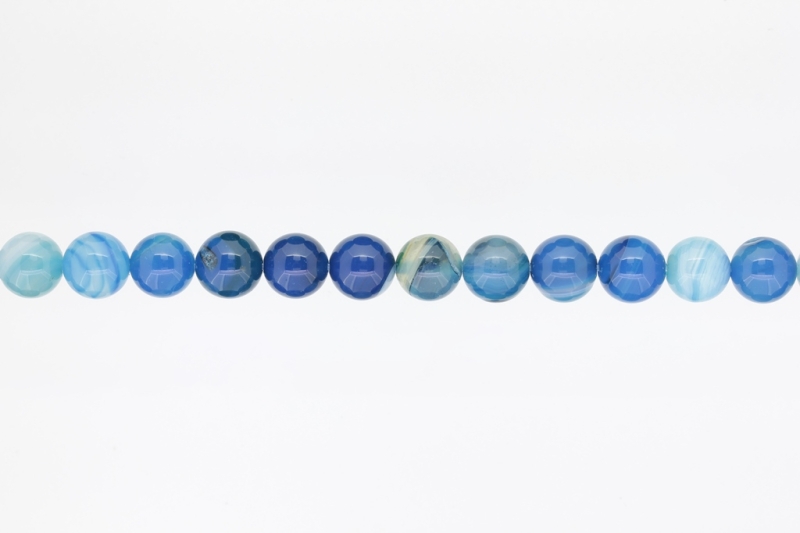 NATURAL STONE BEADS - AGATE BLUE - 10mm - STRING (38pcs.) Hole-1.8mm