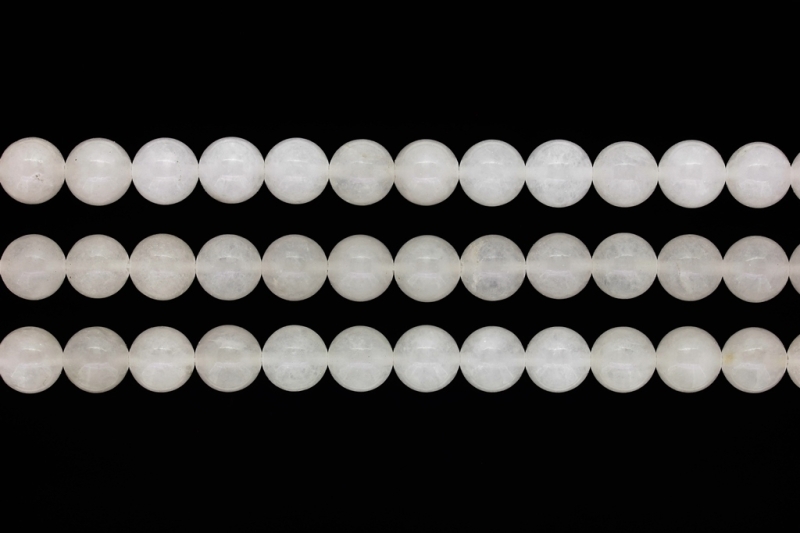 NATURAL STONE BEADS - QUARTZ WHITE - 10mm - PACKAGE (3x38pcs.) Hole-1.8mm