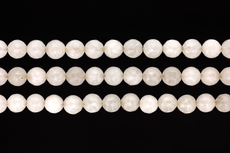 NATURAL STONE BEADS - QUARTZ WHITE FACETED - 10mm - PACKAGE (3x38pcs.) Hole-1.8mm