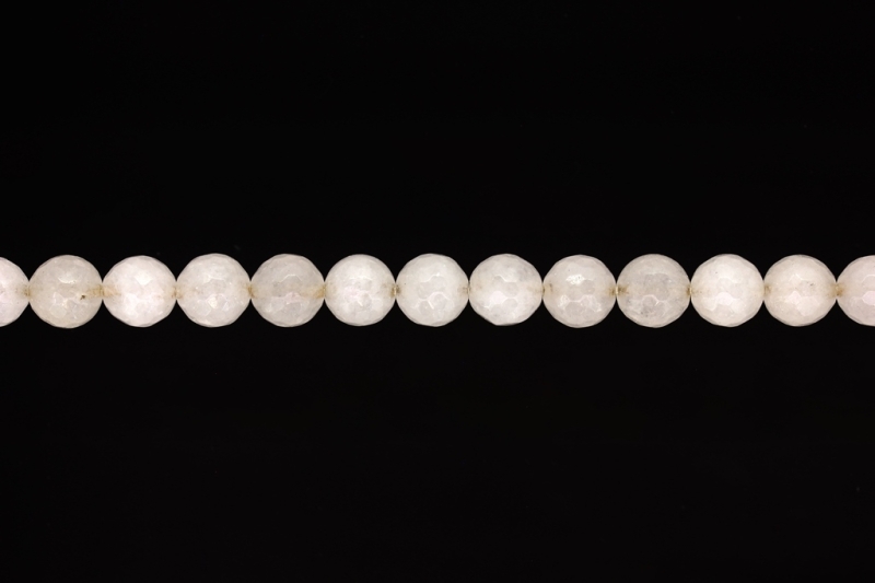 NATURAL STONE BEADS - QUARTZ WHITE FACETED - 10mm - STRING (38pcs.) Hole-1.8mm