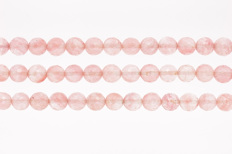 NATURAL STONE BEADS - QUARTZ WATERMELON FACETED - 10mm - PACKAGE (3x38pcs.) Hole-1.8mm