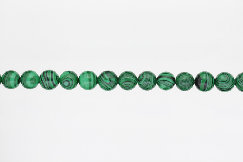 NATURAL STONE BEADS - MALACHITE - 10mm - STRING (38pcs.) Hole-1.8mm