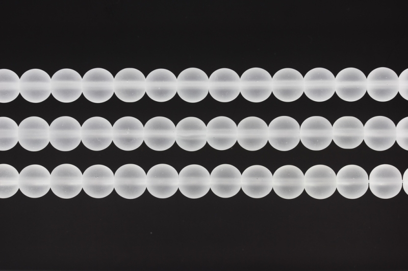 NATURAL STONE BEADS - QUARTZ SYNTHETIC TRANSPARENT MATTE - 10mm - PACKAGE (3x38pcs.) Hole-1.8mm