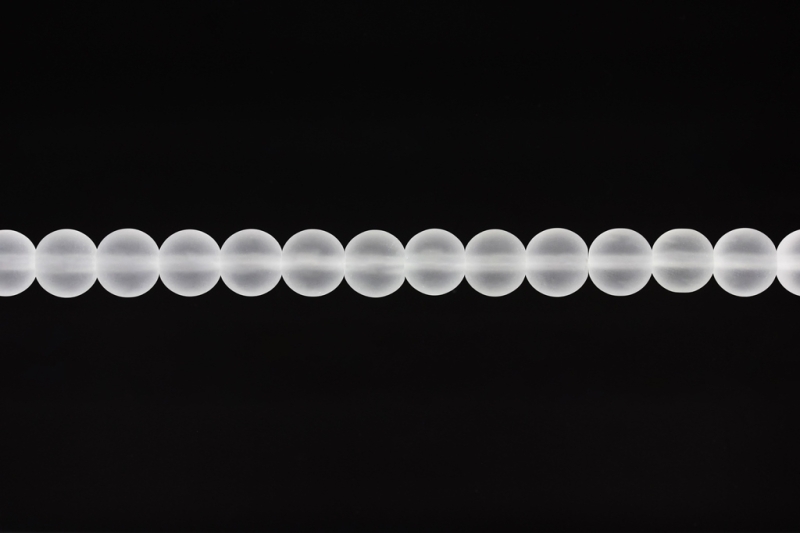 NATURAL STONE BEADS - QUARTZ SYNTHETIC TRANSPARENT MATTE - 10mm - STRING (38pcs.) Hole-1.8mm