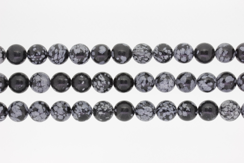 NATURAL STONE BEADS - ONYX SNOWFLAKE - 10mm - PACKAGE (3x38pcs.) Hole-1.8mm