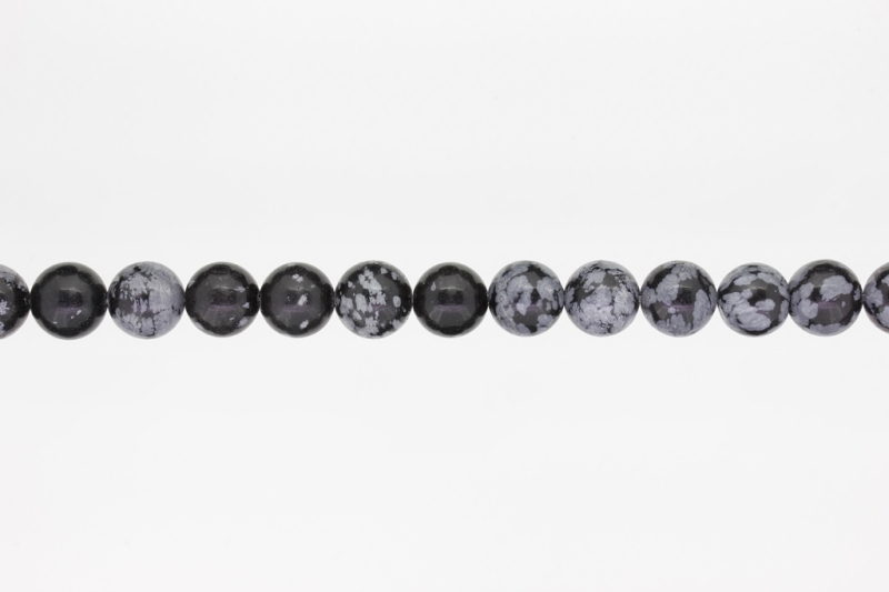 NATURAL STONE BEADS - ONYX SNOWFLAKE - 10mm - STRING (38pcs.) Hole-1.8mm